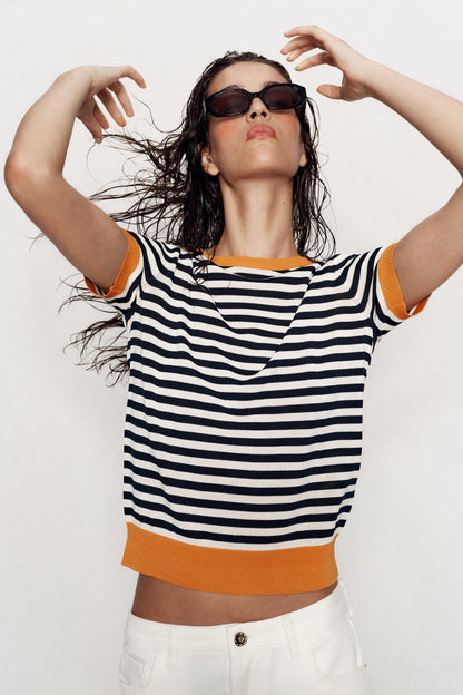 Bivorry™ - Striped Knit Top