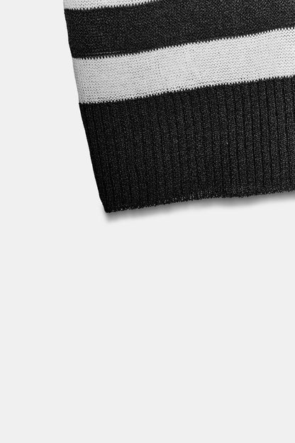 Bivorry™ - Striped Knit Top — Short Sleeves